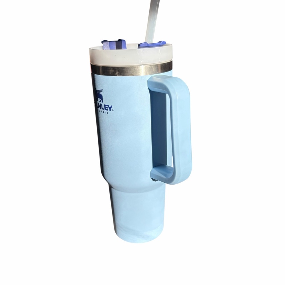 STANLEY QUENCHER H2.0 40 OZ BLUE TUMBLER W/ HANDLE & STRAW - Picture 3 of 10